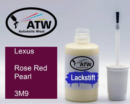 Lexus, Rose Red Pearl, 3M9: 20ml Lackstift, von ATW Autoteile West.